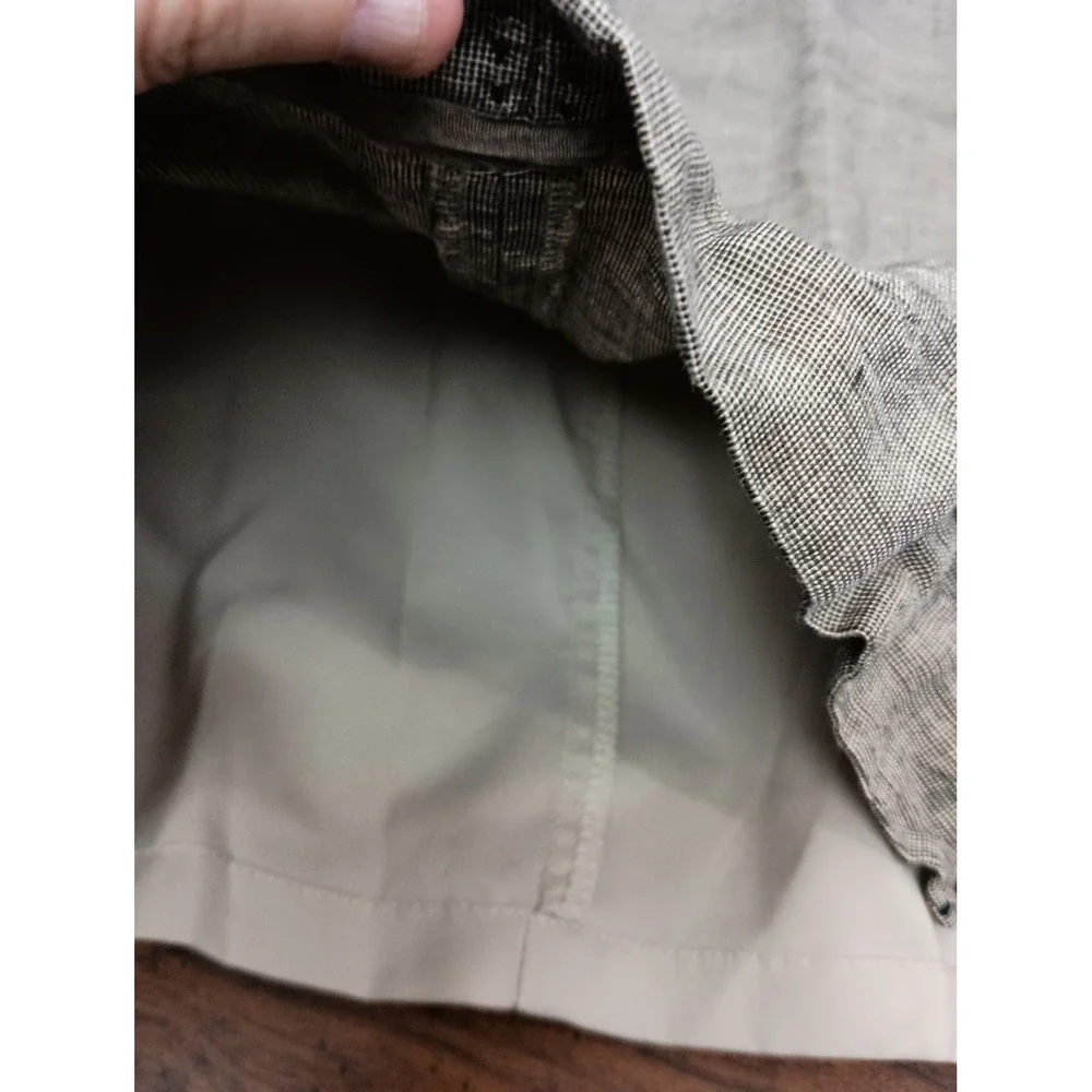 White house black market size 4 brown black linen midi skirt church formal work